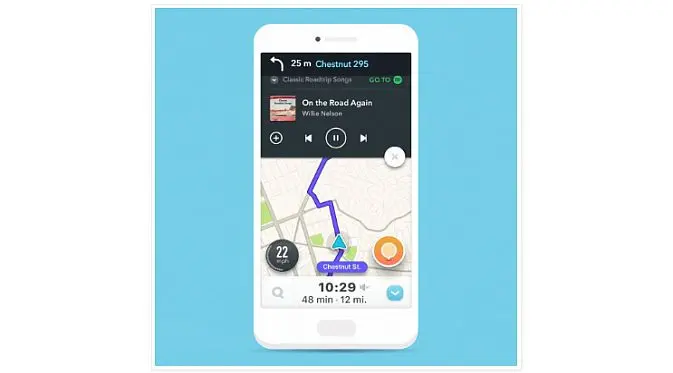 Integrasi Waze dan Spotify kini bisa dinikmati oleh para pengguna perangkat iOS (Foto: Waze)