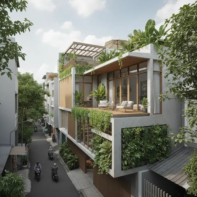 Model Rumah Tropis untuk Lahan Sempit