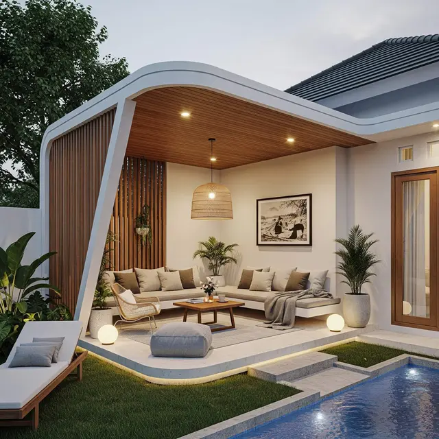 Inspirasi Gazebo Mungil di Samping Rumah Minimalis