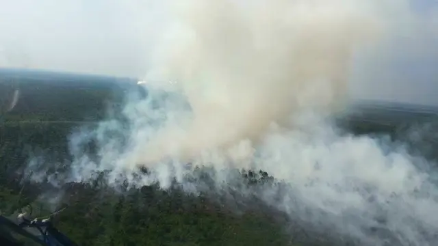Kabut asap dari kebakaran lahan yang pernah terjadi di Riau.