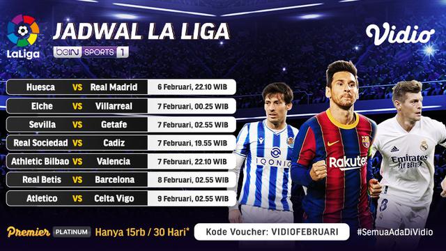 Jadwal La Liga Spanyol 2020/2021 pekan ke-22 di Vidio