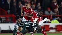 Gelandang Manchester United Amad Diallo dalam pertandingan Liga Inggris melawan Nottingham Forest di&nbsp;The City Ground, Sabtu, 30 Desember 2023. (Darren Staples / AFP)