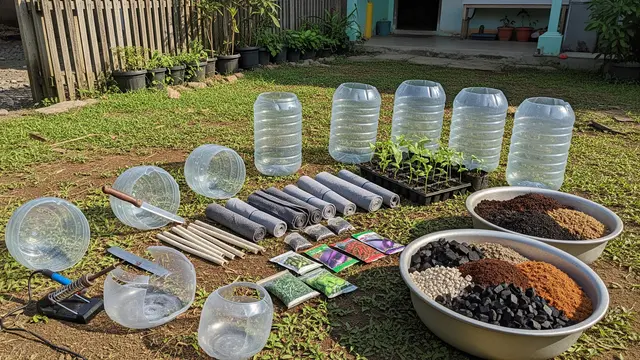 Cara Membuat Kebun Sayur Mini dari Galon Bekas dengan Self Watering