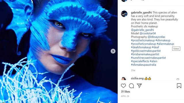 Salah satu hasil makeup Gaby