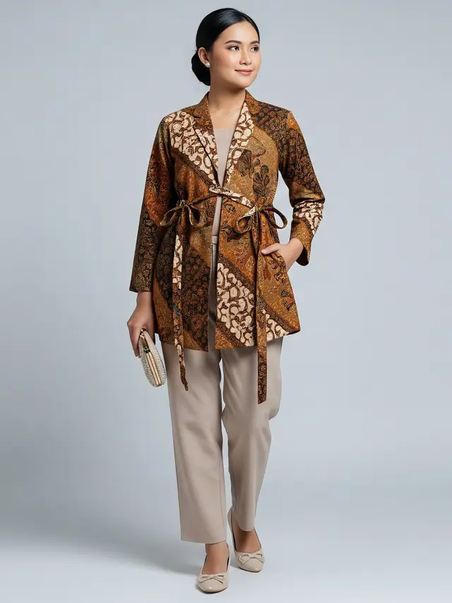 Model Atasan Batik Blazer Kekinian
