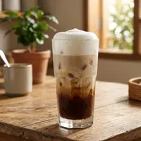 cara membuat kopi susu foam sederhana tanpa mixer (AI generated)
