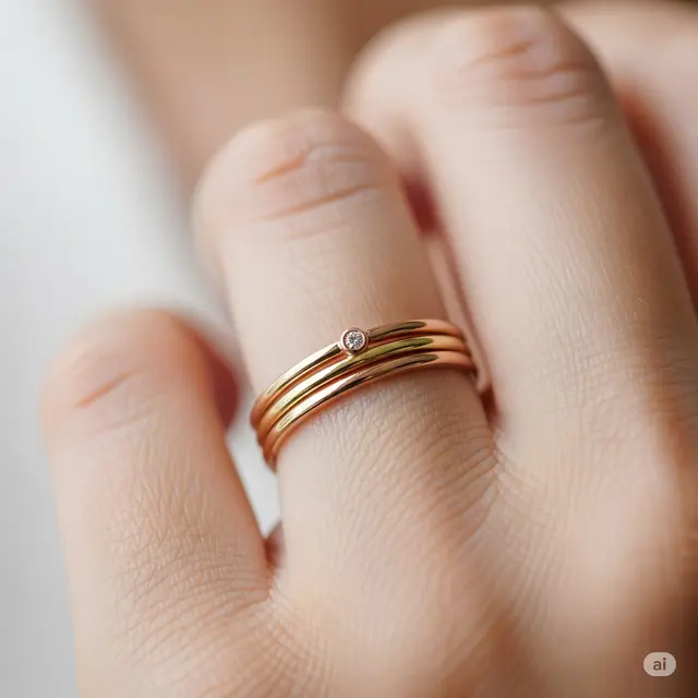 Cincin Stackable Ring with Accent Stone