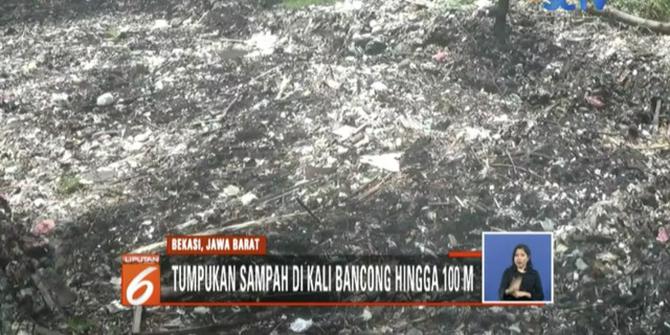 Tumpukan Sampah Kali Bancong Capai 100 Meter