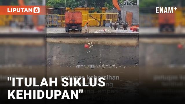 VIRAL PETUGAS KEBERSIHAN BUANG SAMPAH KE SUNGAI