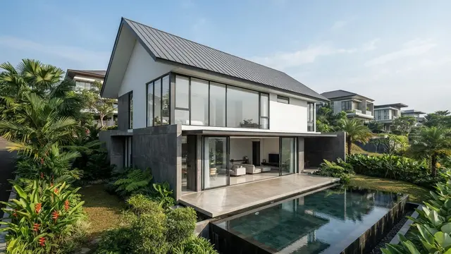 Desain Rumah Minimalis Atap Miring yang Terlihat Mewah