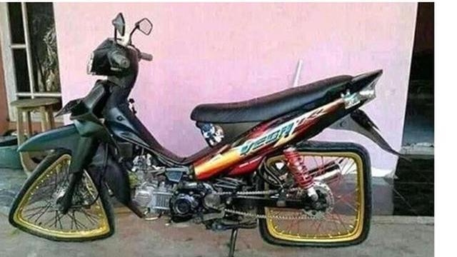 7 Potret Modifikasi Roda Sepeda Motor Ini Bikin Tepuk Jidat