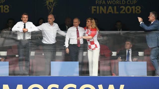 Keakraban Empat Presiden di Final Piala Dunia 2018