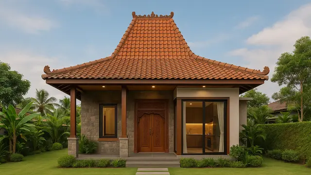 Model Rumah Ukuran 6x9 Dengan Gaya Modern/Ilustrasi gambar oleh AI