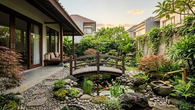 Inspirasi Kolam Mini Ala Jepang untuk Rumah Minimalis/AI Generated