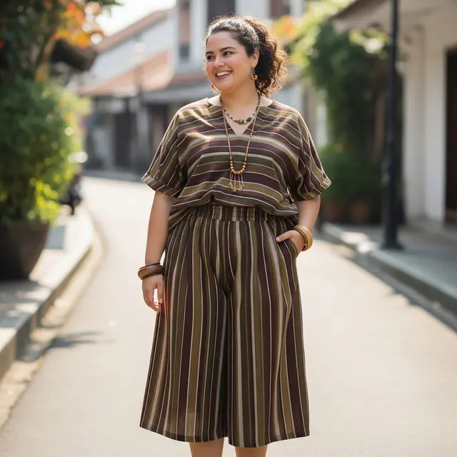 Model Baju Lurik Wanita Gemuk