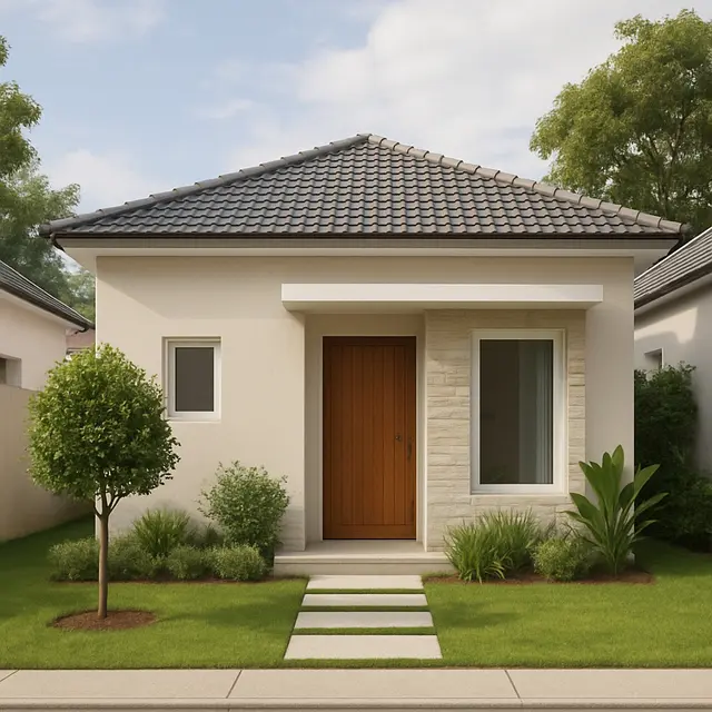 Rumah Minimalis Sederhana tanpa Pagar (Foto: Rizka Nur Laily via ChatGPT)