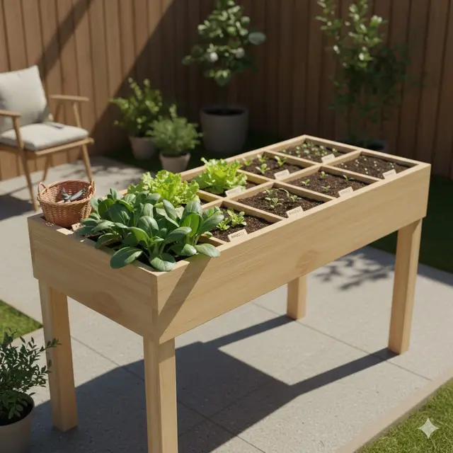 Bedengan Modular (Raised Beds) Bersekat (Gemini AI)