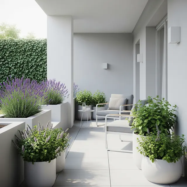 Teras Rumah dengan Tanaman Aromatik Pengusir Serangga (Image by Gemini AI)