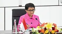 Menteri RI Retno Marsudi dalam pertemuan bilateral Menlu RI - Belanda di Gedung Kemlu. (Kementerian Luar Negeri Republik Indonesia)