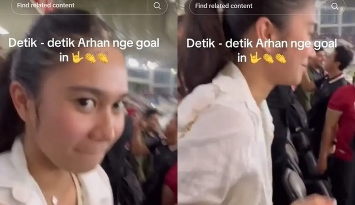 Zize pun tersenyum bangga melihat sang suami menorehkan gol artistiknya. [instagram.com/azizahsalsha_]