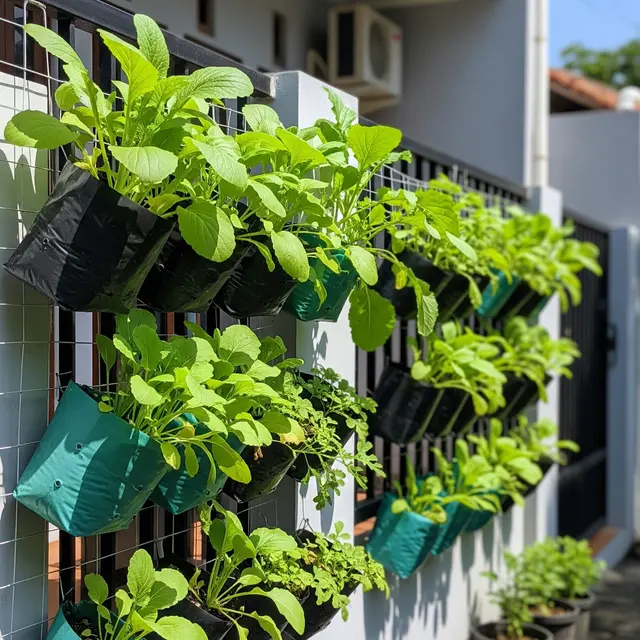 Ide Kebun Gantung Sawi-Sawian Hijau