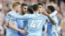 Gol kemenangan The Citizens dicetak oleh Bernardo Silva pada menit ke 12 lalu digandakan oleh Kevin De Bruyne di menit 70. (AP/Jon Super)