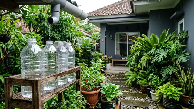 Ide Memanfaatkan Botol Minyak Goreng Bekas untuk Tanaman (AI generated)