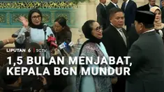 Baru sekitar 1,5 bulan menjabat, Kepala Badan Gizi Nasional, Nanik S. Deyang, mundur dari jabatannya. Alasannya karena masalah kesehatan dan harus melakukan pengobatan di luar negeri.