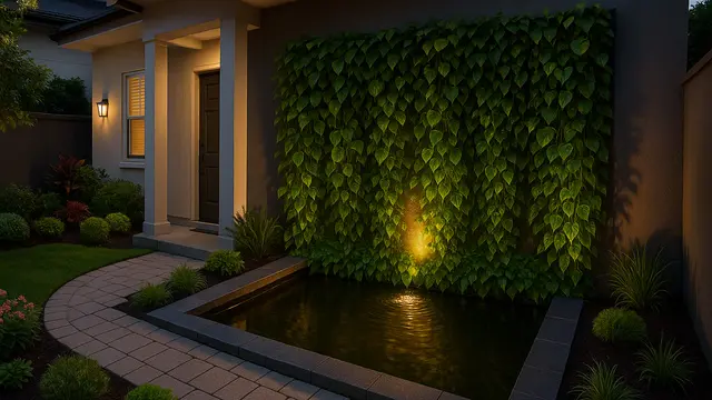 Taman Depan Rumah Ukuran 6x9 dengan Kolam Mini/ Ilustrasi gambar oleh AI