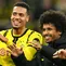 Gol Felix Nmecha (kiri) pada menit ke-79 menutup pesta gol Borussia Dortmund. Die Borussen unggul 7-1 atas Celtic. (INA FASSBENDER/AFP)