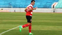 Fabiano Beltrame saat tampil pada ajang Magelang Cup 2017 bersama Madura United. (Bola.com/Romi Syahputra)