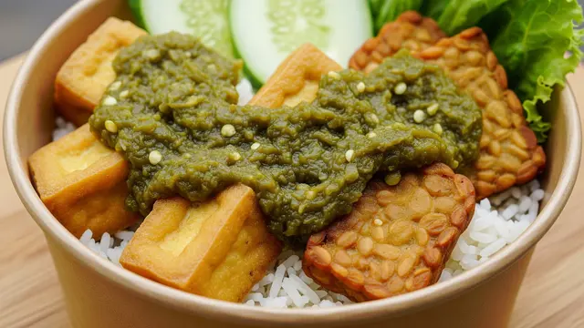 Rice Bowl Tahu Tempe Sambal Ijo