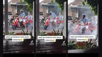 Bule Lakukan Aksi Burnout di Lampu Lalu Lintas di daerah Denpasar, Bali