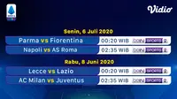 Jadwal Serie A pekan ke-30 di Vidio. (Sumber: Vidio)