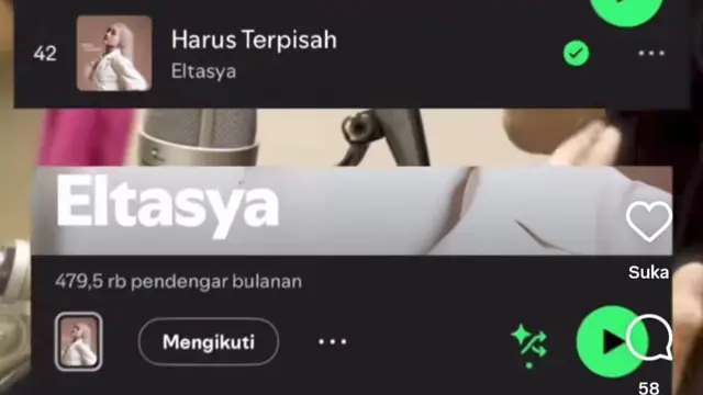 Lagu Harus Terpisah di chart platform streaming.
