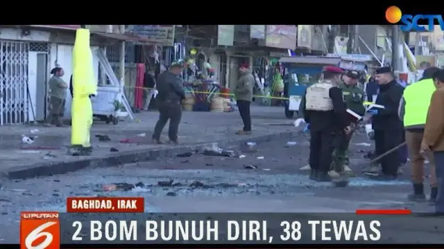 2 Bom Bunuh Diri Tewaskan 38 Orang di Pusat Kota Baghdad Irak