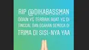 "RIP @Dikabassman doain yang terbaik buat yang ditinggal dan doakan semoga diterima di sisiNya ya," tulis Kerispatih melalui Instagram Stories. (Foto: instagram.com/kerispatih_band)