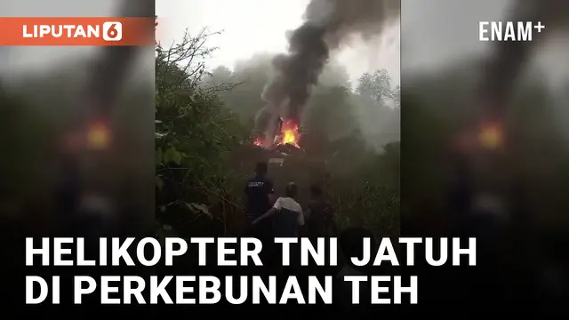 Innalillahi, Helikopter TNI Jatuh di Perkebunan Teh Bandung