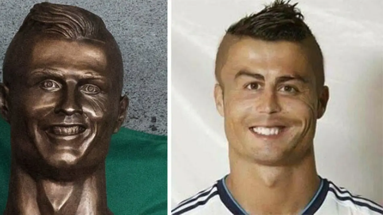 [Bintang] 10 Reaksi Kocak Netizen pada Patung Cristiano Ronaldo di Portugal