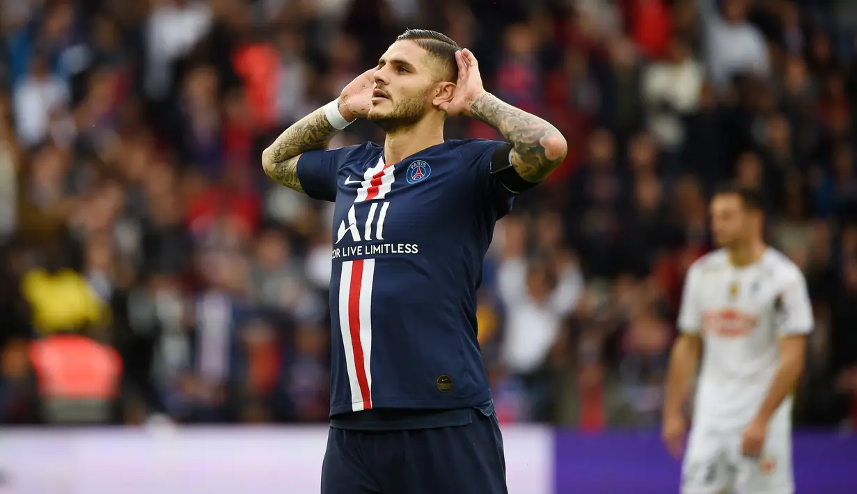 4. Mauro Icardi – Tak ada yang meragukan kemampuan yang dimiliki mantan pemain Inter Milan ini. Keahliannya dalam menjebol gawang lawan membuatnya mempunyai nilai lebih untuk menggantikan Lionel Messi di Timnas Aregntina. (AFP/Lucas Barioulet)