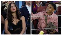 Dunia maya digegerkan dengan pertemuan antara pemain Barcelona, Lamine Yamal dan penyanyi Olivia Rodrigo pada laga bertajuk El Clasico pada Minggu (10/05/2026). (Foto kolase: AFP dan AP Photo)