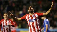 Striker Atletico Madrid, Diego Costa, merayakan gol yang dicetak ke gawang Lleida Esportiu pada babak 16 besar Copa del Rey 2017-2018. (Twitter Atletico Madrid)