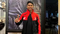 Pembalap motocross Indonesia binaan Astra Honda Racing Team, Delvintor Alfarizi. (Bola.com/Wiwig Prayugi)