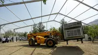 Proses pembangunan tenda jemaah haji di Arafah. Bahauddin/MCH