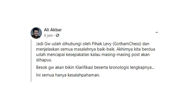 Orang Indonesia Dituduh Curang saat Lawan Pecatur Internasional, Berakhir Damai