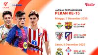 Jadwal Live Streaming LaLiga 2025/26 Pekan ke-15 di Vidio