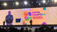 Menteri Koperasi dan UKM Teten Masduki dalam pembukaan Cerita Nusantara, di Jakarta Convention Center, Selasa (28/11/2023).
