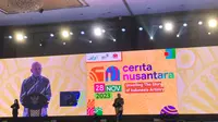 Menteri Koperasi dan UKM Teten Masduki dalam pembukaan Cerita Nusantara, di Jakarta Convention Center, Selasa (28/11/2023).