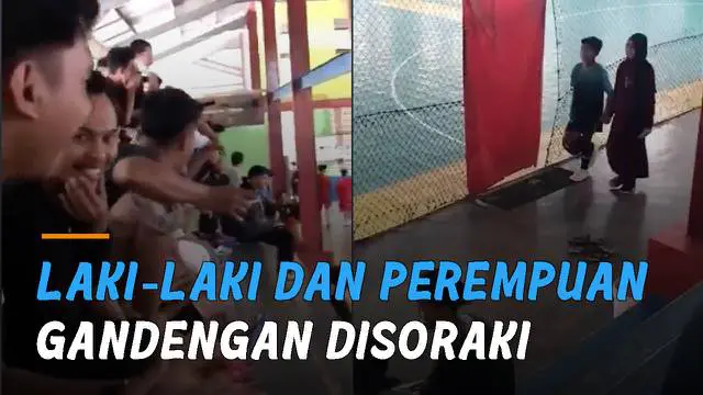 VIDEO: Viral Bocah Laki-Laki dan Perempuan Gandengan Disoraki Penonton Futsal