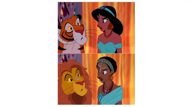 Ilustrasi Princess Disney Jadi Etnis Berbeda